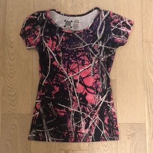 Moon Shine Muddy Girl Camouflage Pink Shirt